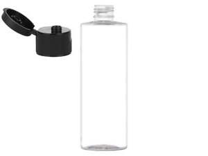 8oz Clear PET Cylinder Round Bottle 24-410 (With Cap)