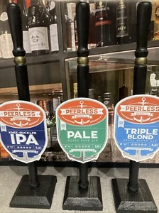 Dummy beer pump X 3 pub home bar mancave real ale genuine badges Brewery New - Picture 1 of 8