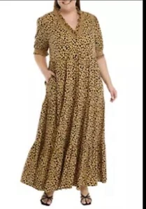 NEW Crown & Ivy™ Plus Size Smock Printed Dress - Picture 1 of 5