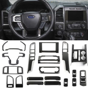 24PCS Interior Accessories Trim Full Kit Decor For Ford F-150 2015+ Carbon Fiber - Picture 1 of 17