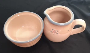 VNTG Noritake Stoneware Creamer & Sugar Bowl 8677 ARIZONA Oven & Microwave SAFE - Picture 1 of 10