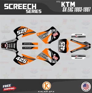 Graphics Kit for KTM 250SX, 250EXC, 300EXC, 360EXC (1993-1997)SCREECH-orange - Imagen 1 de 6