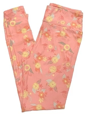 LuLaRoe Talla Única 2-10 Rosa Pastel Amarillo Floral Gris Marfil Primavera Pascua Flores Foto 1 de 2