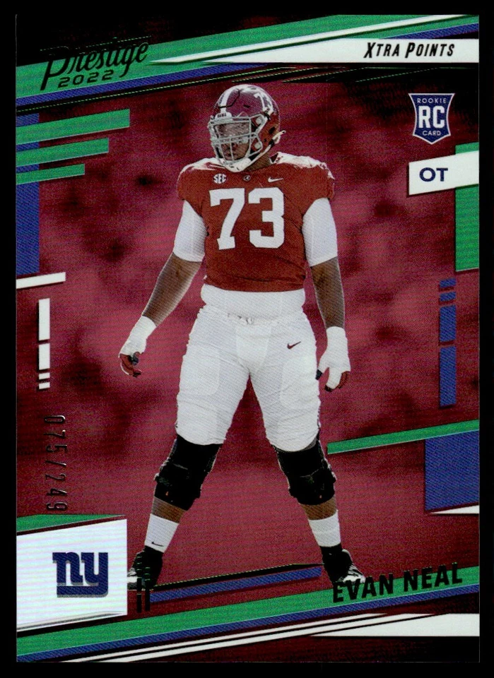 2022 Panini Prestige Xtra Points Green Evan Neal 075/249 New York Giants #364 - Image 1 of 2