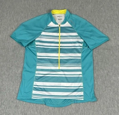 CRAFT Cycling 1/2 Zip Jersey Mens Extra Large Blue Aqua Biking Rear Zip Pocket - Image 1 of 4