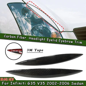Faro de fibra de carbono borde de cejas para Infiniti G35 V35 2002-2006 4 puertas - Imagen 1 de 9