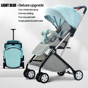 New Limited Sky Blue Lightweight Compact Baby Stroller Pram Easy Fold Travel - Picture 1 of 15