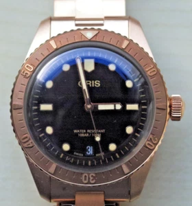ORIS Divers Sixty Five Date Bronze 01 733 7771 3154-07 8 19 15 NEU FULL SET - Picture 1 of 7