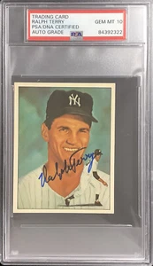 Ralph Terry Signed 1983 TCMA #47 Card 50 Years of Yankees PSA/DNA Auto Gem Mt 10 - Picture 1 of 2