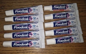 10 Fixodent Professional TRAVEL POCKET SIZE Denture Adhesive Cream 10g .35oz NEW - Picture 1 of 1