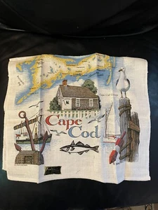 Vintage Kay Dee Handabdrücke 100 % reines Leinen Geschirrtuch Umhang Kabeljau unbenutzt Papiertag - Bild 1 von 6