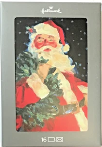 Weihnachten Karton Karten Vintage Weihnachtsmann bei Nacht 16 Stück - Bild 1 von 2