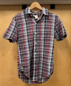 Band of Outsiders Shirt Mens Small (1) Plaid Button Up Short Sleeve Summer - Picture 1 of 10