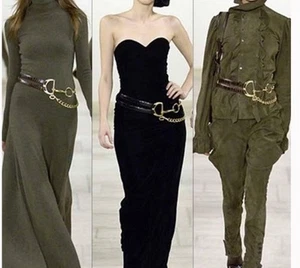 Ralph Lauren Runway Small Leather Chain Horsebit Heavy Belt Made In Italy 2006 - Bild 1 von 8