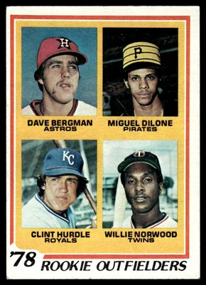 1978 Topps Rookie Outfielders - Dave Bergman/Miguel Dilone/Clint Hurdle/Willie - Image 1 of 2