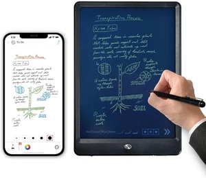 Ensemble stylo numérique intelligent et tableau d'écriture pour numérisation et partage de notes - Photo 1/11