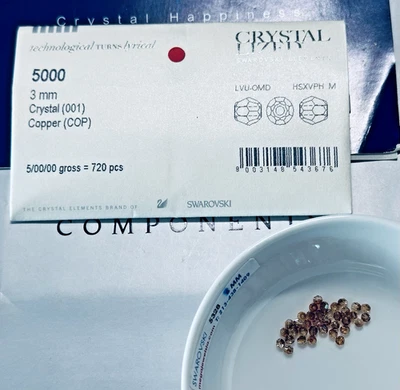 Swarovski 5000 3mm Crystal Copper 720pcs Round Beads Seal Pack Austria - Image 1 of 3