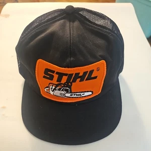 Vintage K-Products USA STIHL Chainsaw Big Patch Snapback Trucker Cap Hat - Picture 1 of 6