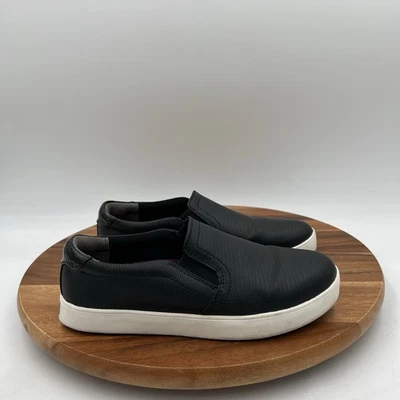 Size 6 Dr. Scholls Womens Madison Black Faux Leather Casual Slip On Sneakers - Image 1 of 4