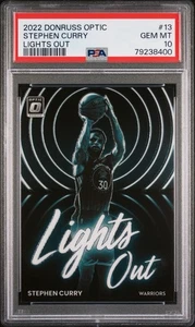 Panini Donruss Optic #13 2022 Stephen Curry Lights Out Warriors PSA 10 - Imagen 1 de 3