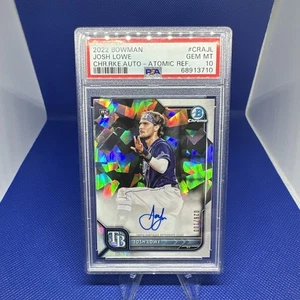 2022 Bowman Chrome Josh Lowe Atomic Refractor Rookie Auto #/100 PSA 10 Auto 10 - Picture 1 of 3