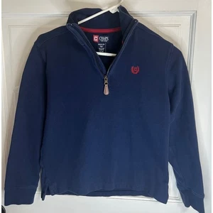 Chaps Pullover Sweatshirt Quarter Zip Mock Neck Casual Blue Size M (10-12) - Picture 1 of 4