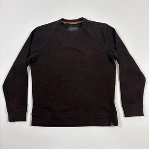 Jachs New York Men's Crew Neck Long Sleeve Brown Fleece Thick Sweater Medium - Picture 1 of 3