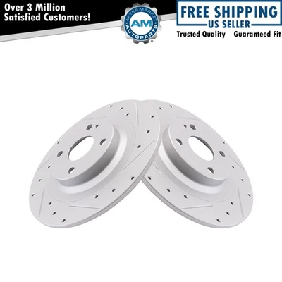 Juego de rotores de freno trasero Performance Premium con recubrimiento en G ranurados para Fiat Mazda Foto 1 de 4