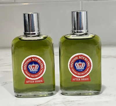 2X - Dana British Sterling After Shave - Botella de vidrio de 1 oz nueva sin caja Foto 1 de 2