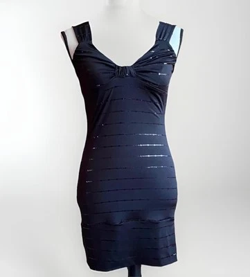 Vestido Taboo Negro Elástico Lentejuelas Bodycon Para Mujer Talla Mediana Años 90 Y2K Vacaciones Foto 1 de 4