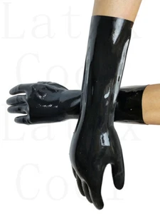 Cheap Latex Schwarz Handschuhe Gloves Cluber Rubber Cheap Mitten 0.4mm S-XL - Bild 1 von 6