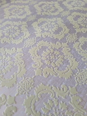 Papel Pintado Vintage Flocado Damasco Metálico Brillo Verde Doble Rollo 20" × 40' Nuevo de Lote Antiguo Foto 1 de 4