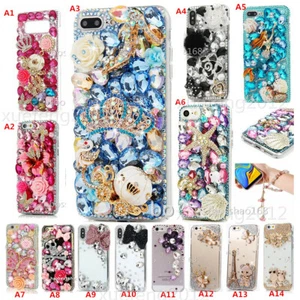 For iPhone 11 12 13 14 15 16 Pro Max Bling Diamonds Soft Case cover & strap - Picture 1 of 20