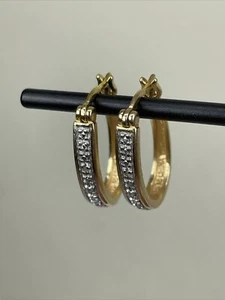 Orecchini firmati argento sterling 925 vintage strass placcati oro fantasia - Foto 1 di 15