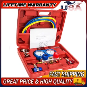 HVAC A/C AC Refrigeration Manifold Gauge Set Air Conditioner Kit Pressure Guage - Picture 1 of 12