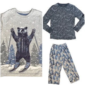 Cat & Jack boys M pajama set ski bear long sleeve top pants computer chip L pj t - Picture 1 of 7