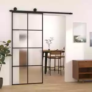 Schiebetür mit Beschlag ESG-Glas Aluminium Glastür Schiebetürsystem Schwarz neu - Bild 1 von 36