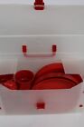 Picknick-Set (rot) von IKEA fr 6 Personen im Kunststoff-Koffer (durchsichtig)