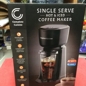 Complete Cuisine Single-Serve-Kaffeemaschine Hot & Iced Brew mit Reisebecher schwarz - Bild 1 von 3