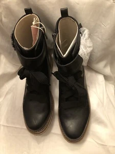 new SAM & LIBBY Womens SAMANTHA EMBELISHED BOOTS sz 9 black Combat Booties FDB - Picture 1 of 5