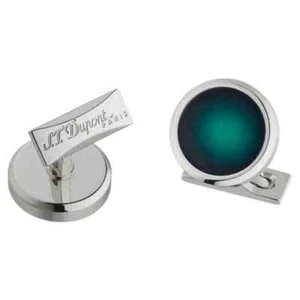 S.T. Dupont Round Atelier Sunburst Green Cufflinks, 005537, 5537, New In Box - Picture 1 of 3