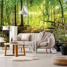 Papier Paint Intissé Forêt Ensoleillée Panoramique Salon Chambre Trompe l'oei