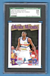 1991 NBA Hoops Dikembe Mutombo Nuggets #549 Rookie SGC 98 (10) #1354214-017 - Picture 1 of 2
