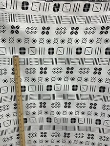 WHITE BLACK African Wax Print Fabric 100% Cotton (45 in.) Sold By The Yard - Bild 1 von 1
