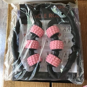 Bionic Dual Sided Massager 6 Wheel Muscle Roller. Color black pink. - Picture 1 of 15
