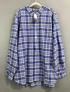 Ralph Lauren Mens Button Up Plaid Shirt 4XB Purple Blue Long Sleeve NEW - Picture 1 of 7