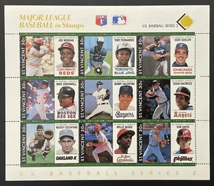 ST VINCENT MAJOR LEAGUE BASEBALL IN STAMPS 1989 MNH SPORTS JOE MORGAN VALENTINE - Picture 1 of 1