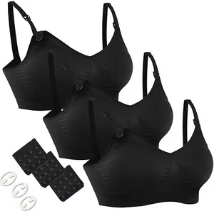 3PACK Full Bust Seamless Nursing Maternity Bras Bralette L - Picture 1 of 7
