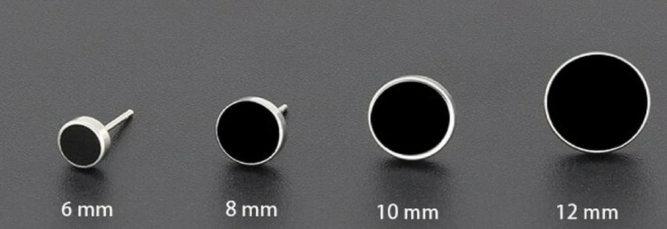 Titanium Ohrstecker Ohrringe Titan runde Herren Damen Silber schwarz Fake Plugs - Bild 1 von 1