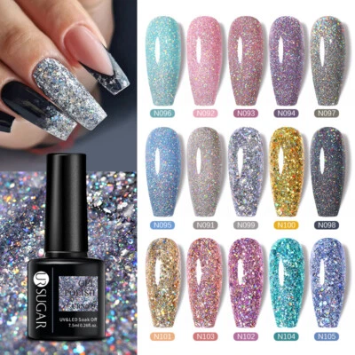 UR SUGAR Color Gel Nail Polish Sequins UV LED Gel Varnish Soak Off Purple